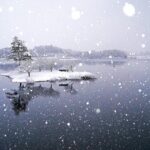 雪の日野川ダム